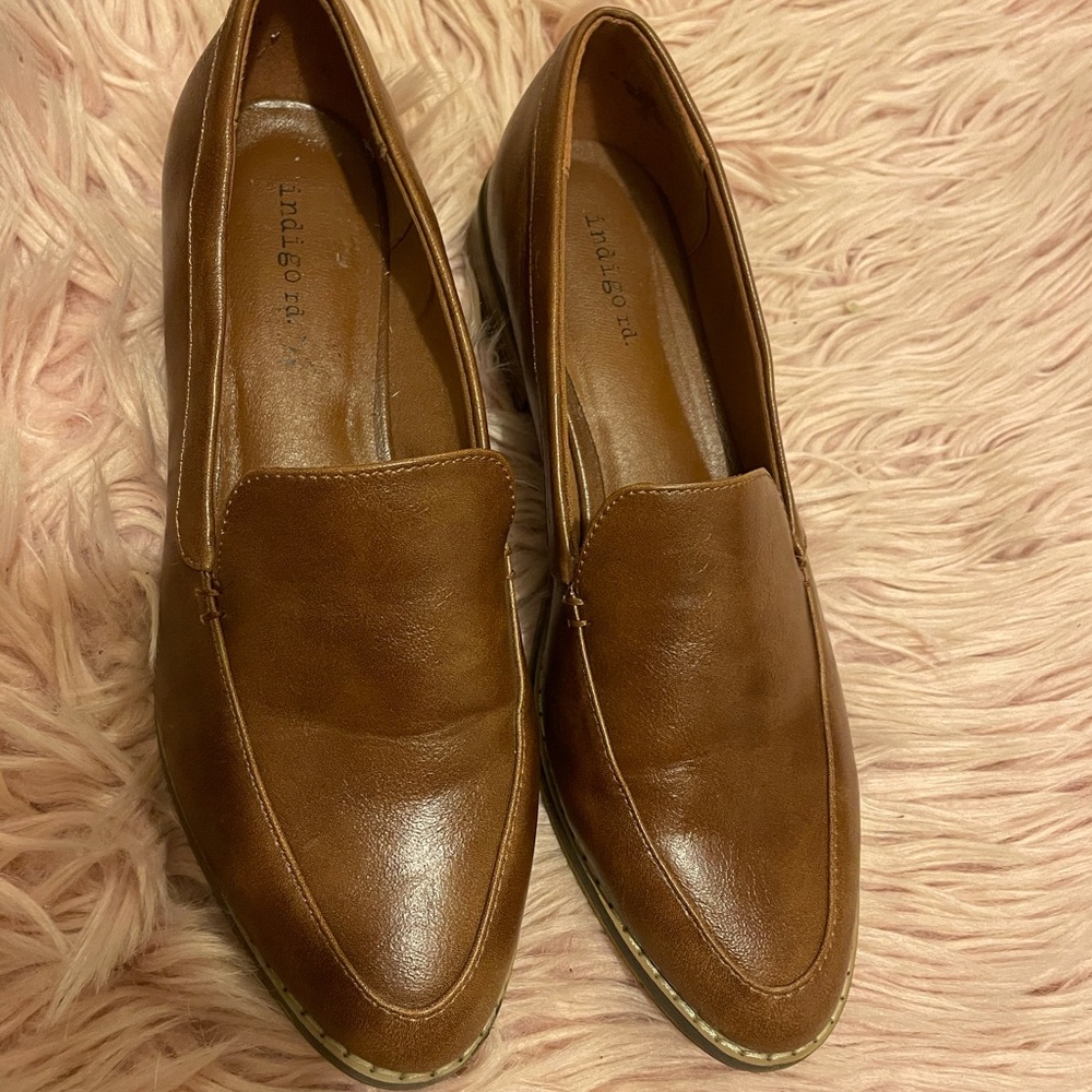Brown leather mocassins